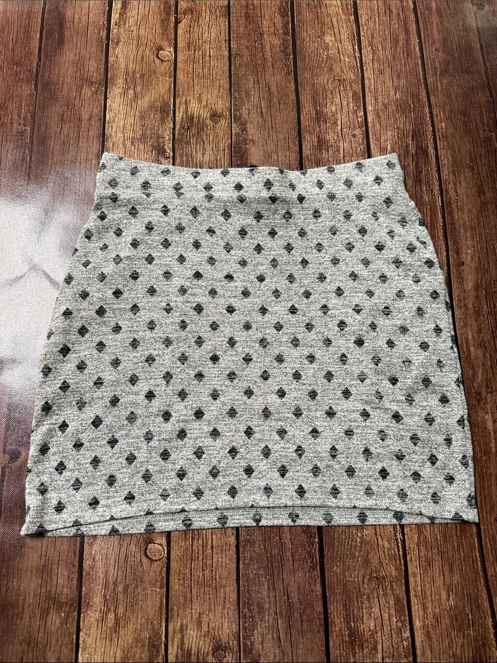 MARKET & SPRUCE Casual Gray/black Knit Drawstring Skirt